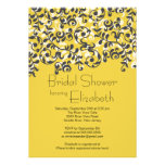 Modern Black Leaf Scroll Bridal Shower Invitation