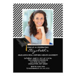 Modern Black Stripe Graduation Party Announcement