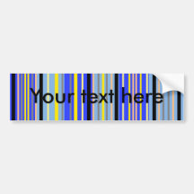 Modern blue black and yellow stripes bumper sticker