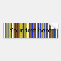 Modern blue brown and white stripes bumper sticker
