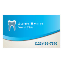 Modern Blue Curve Dental Clinic Business Card