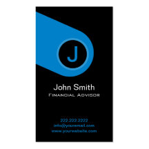 Modern Blue Financial Advisor Business Card