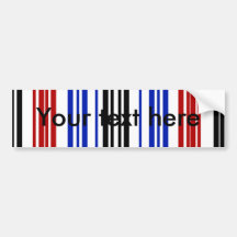 Modern blue red and black stripes bumper sticker