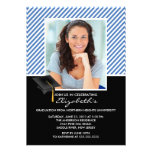 Modern Blue Stripe Graduation Party Announcement