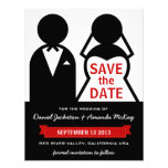 Modern Bride and Groom Icon Save the Date Personalized Invite