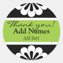 Modern Bride Black and White Favour Sticker