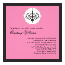Modern Chandelier Bridal Shower Invitation