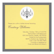 Modern Chandelier Bridal Shower Invitation