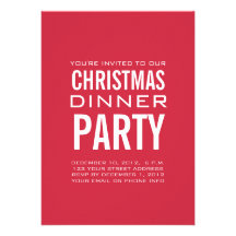 MODERN CHRISTMAS DINNER PARTY INVITATION