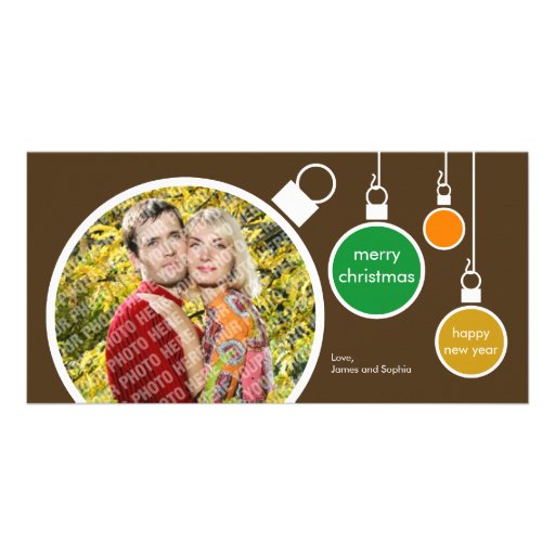 Modern Christmas Photo Card- Chocolate Brown