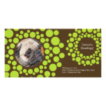 Modern Christmas Wreath Photo Card-Chocolate Brown
