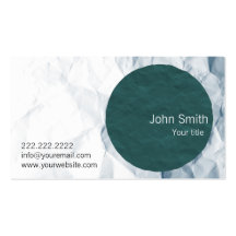 Modern Crumpled Paper Green Dot Business Card