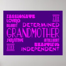 Modern Feminine Chic Stylish Grandmas Grandmothers Poster
