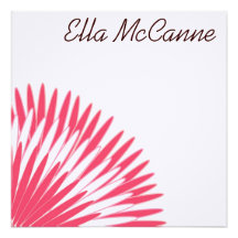 Modern Flower Petals in Pink Personalized Announcements