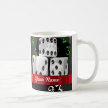 Modern gambling dice coffee mugs