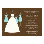 Modern Gowns Bridal Shower Invitation - Turquoise