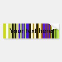Modern green brown and blue stripes bumper sticker