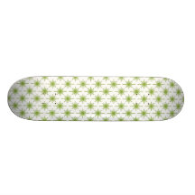 Modern Green Christmas Star Pattern Skateboard