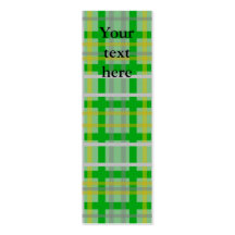 Modern green gold and silver plaid business card