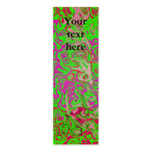 Modern green psychedelic on pink background business card template