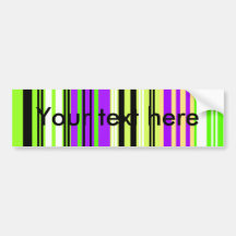 Modern green purple violet stripes bumper sticker