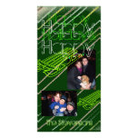 Modern Green Sledding Holiday Photo Card