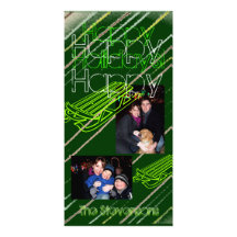 Modern Green Sledding Holiday Photo Card