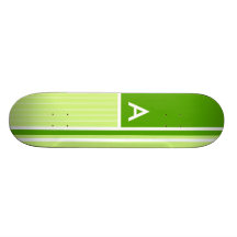 Modern Green Stripes; Striped Custom Skateboard