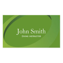 Modern Green Swish Diving Business Card