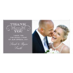 Modern Grey Wedding Photo Thank You Cards Photo Card Template