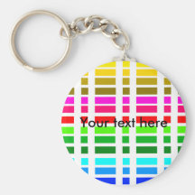 Modern horizontal rainbow dashes and dots keychains