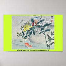 Modern illustrated sheets with pictorial envelope posters