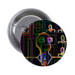 Modern man in neon pinback buttons