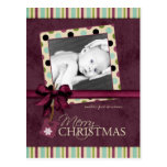 Modern Merry Christmas Polka Dots Postcard