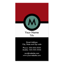 Modern Monogram Business Card