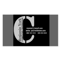Modern Monogrammed Unisex Bold Business Card Templates