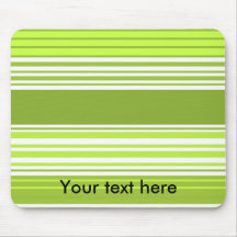 Modern neon green and moss stripes mouse pad