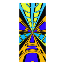Modern orange blue yellow circular design rack card
