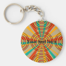Modern orange green circles keychains