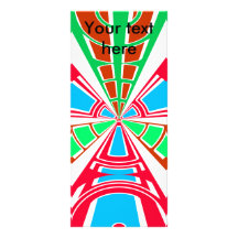 Modern orange red blue semi-circle design rack card design