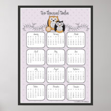 Modern Owls 2012 Calendar Poster