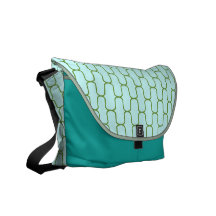 Modern Pattern Messenger Bag in teal