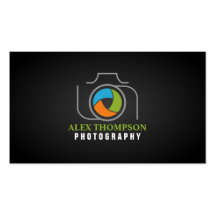 Modern Photography Camera Color Shutter Business Card Templates