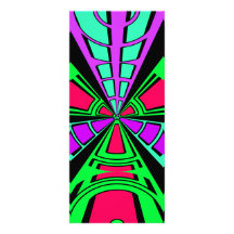 Modern pink purple green semi-circle design custom rack card