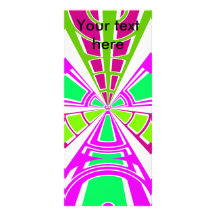 Modern pink purple green white semi-circle design customised rack card