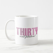 Modern Pink & Purple Thirty and Fabulous Mug