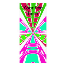 Modern pink purple white semi-circle design rack card template