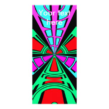 Modern pink red blue semi-circle design custom rack cards