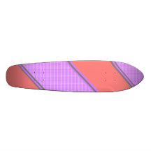 Modern pink violet diagonal stripes skate board deck