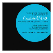 modern | polka dot; birthday party personalised invites